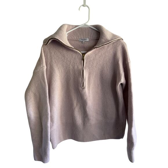 Bartoloni Italian Wool-Cashmere Half Zip Sweater Size Small Pale Lavender - Picture 2 of 6